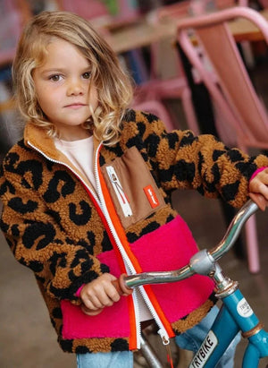 Hallo Hossy - Leoparden-Fleecejacke | Braun