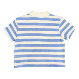 Búho - Gestreiftes Bio-Baumwolle Polo-Shirt | Hellblau