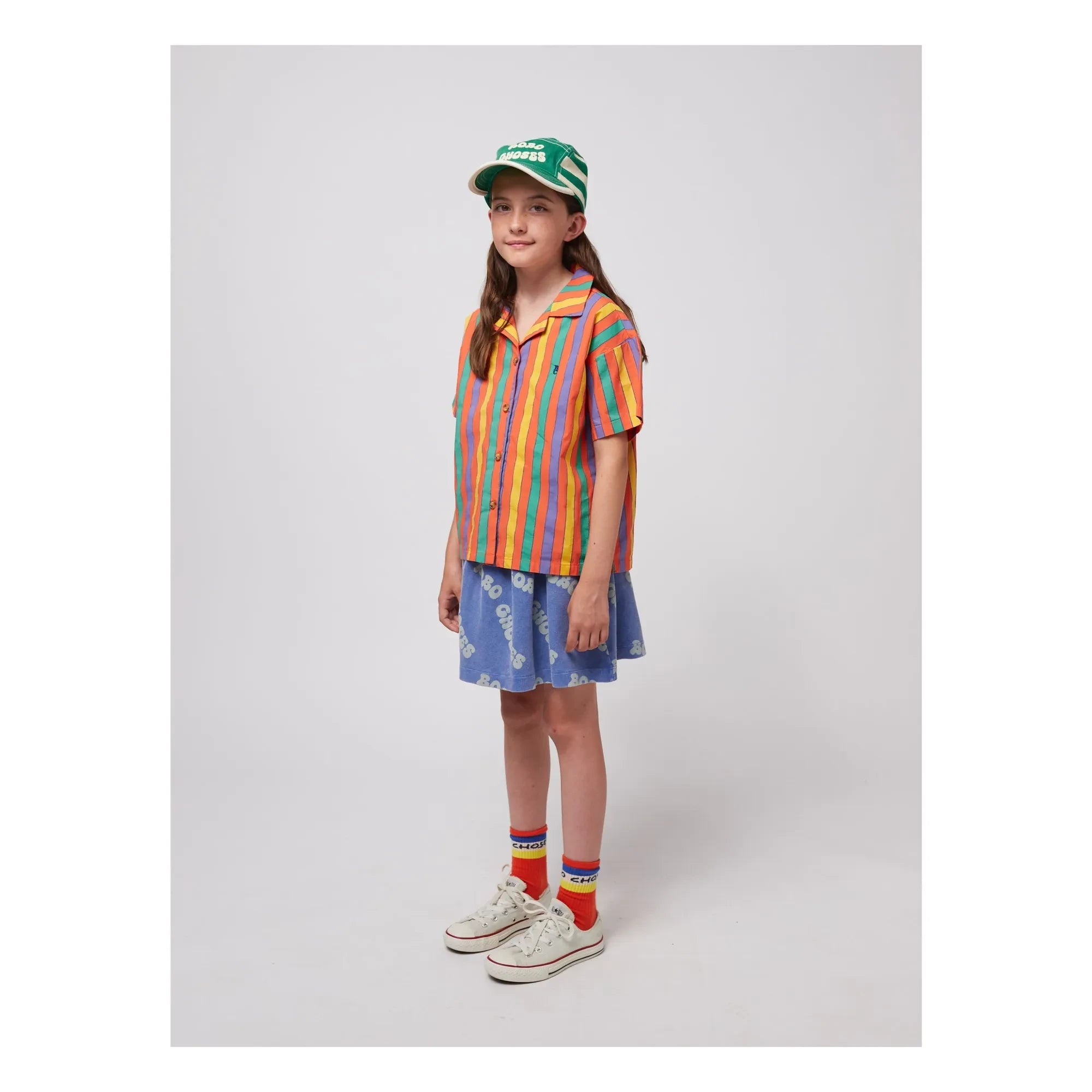 Bobo Choses – Rock aus geprägtem Bio-Baumwoll-Jersey | Blau