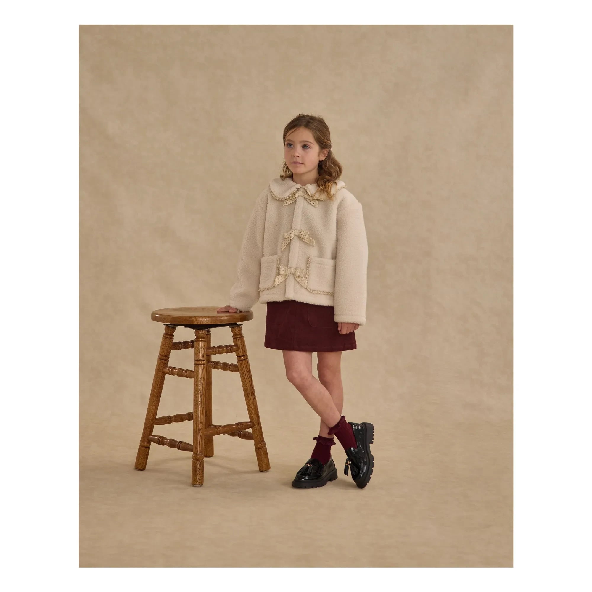 Rylee + Cru - Ecru Sherpa-Jacke