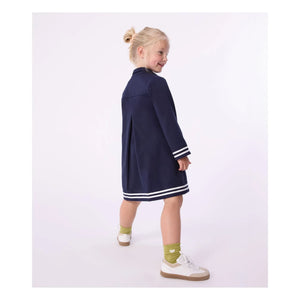 Petit Bateau - Kleid mit Spitzenkragen | Marineblau
