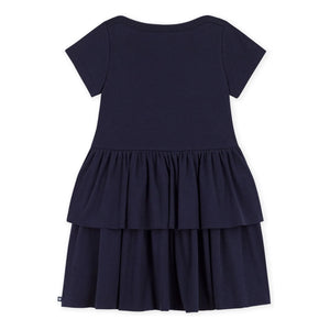 Petit Bateau - Organik Pamuk Kalp Elbise | Lacivert