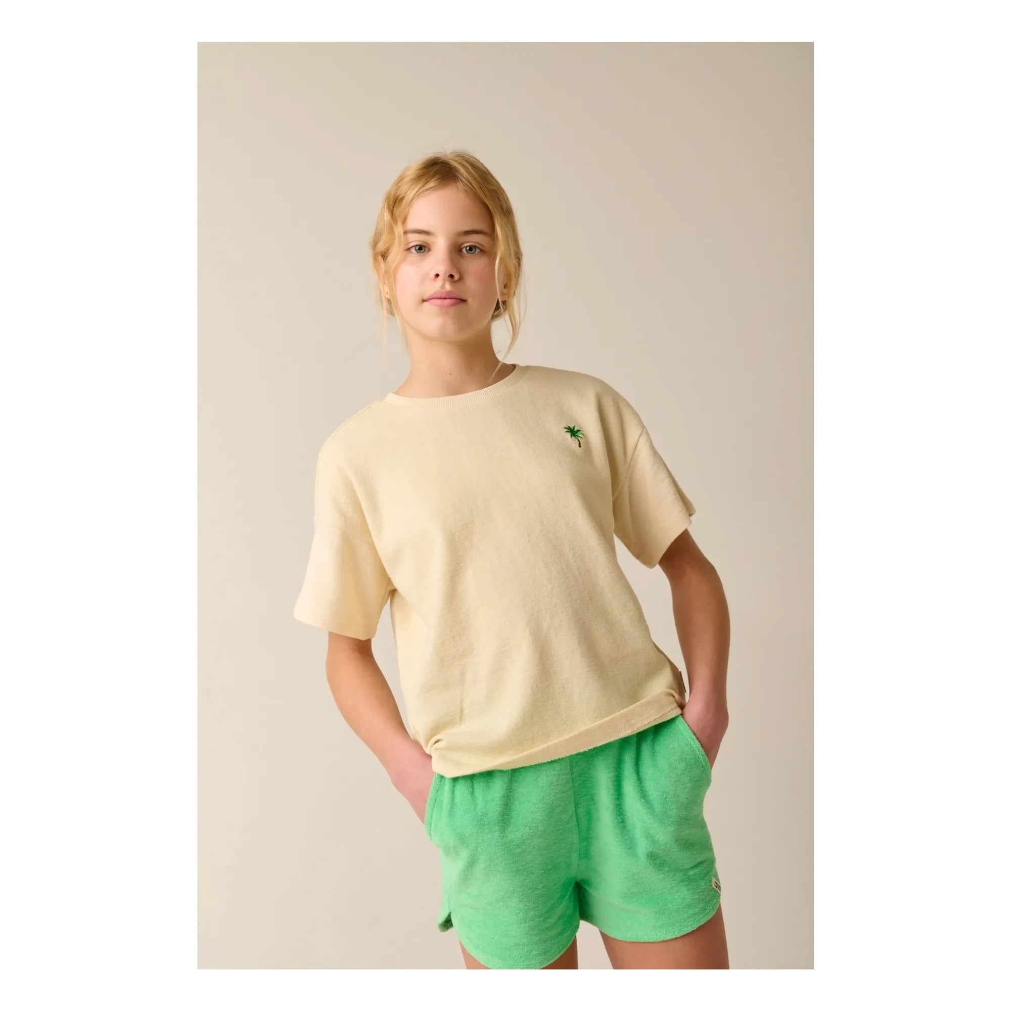 Tumble N'Dry – Paraiba Bio-Baumwoll-Frottee-Shorts | Grün