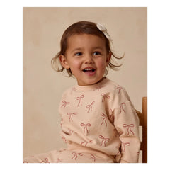 Quincy Mae – Sweatshirt mit Knoten aus Bio-Baumwolle | Koralle