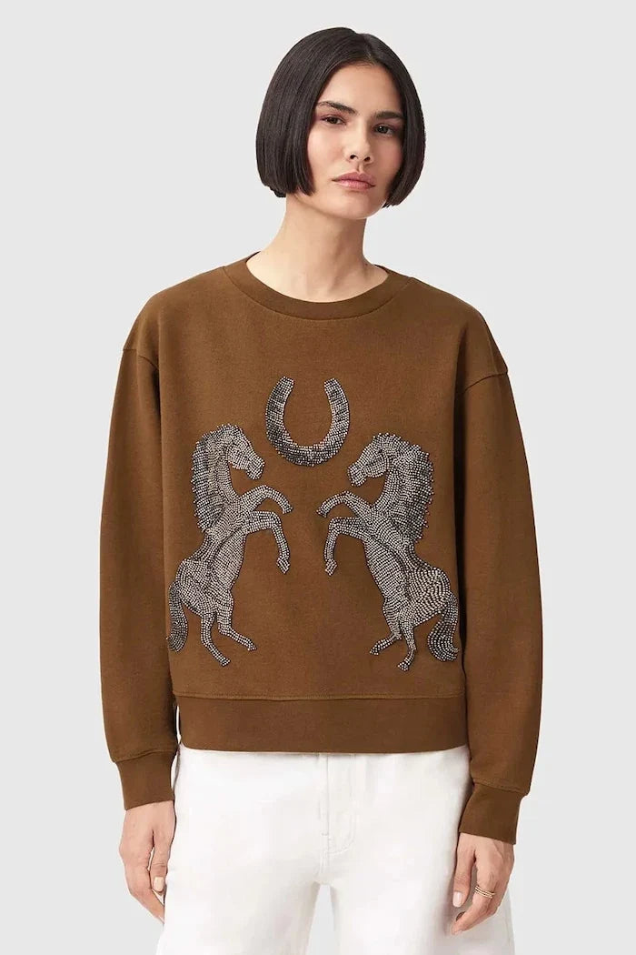 Pamuklu sweatshirt AllSaints LUCK