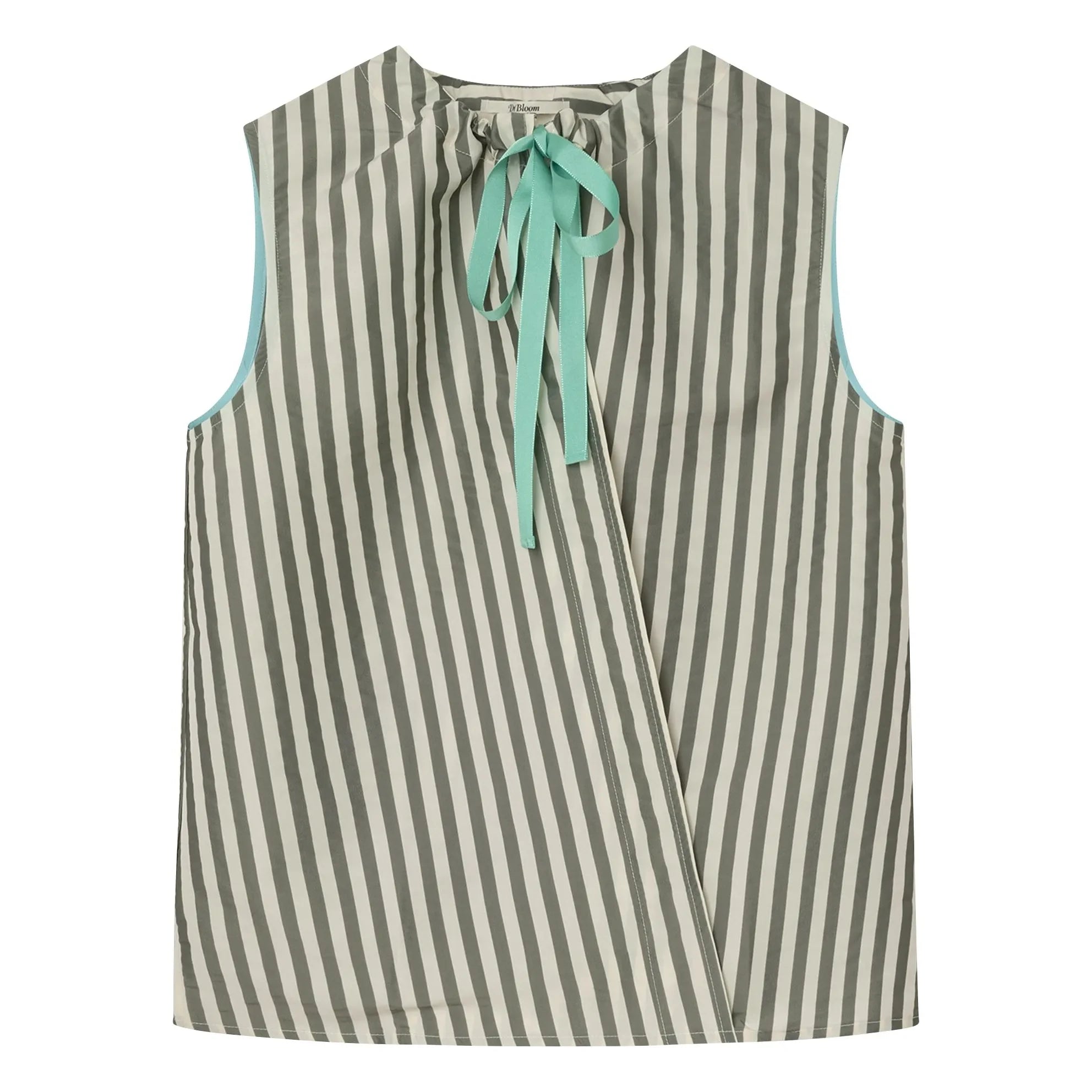 Dr Bloom - Bluse mit gestreiften Krägen | Khaki