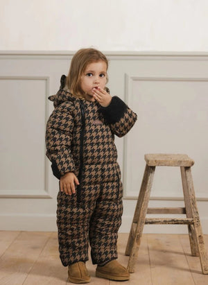 Töastie - Wasserdichte Houndstooth Cloud Jacke Aus Recycletem Material | Braun