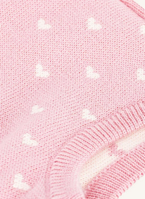 Petit Bateau - Yün kalpli balaklava | Pembe