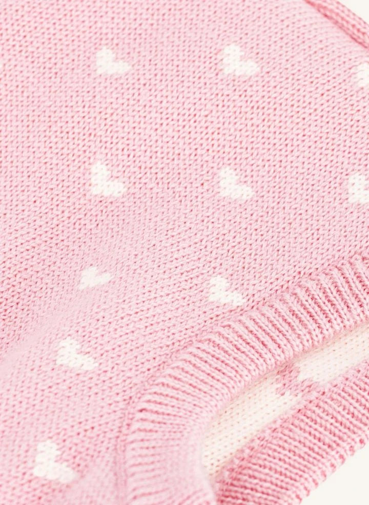 Petit Bateau - Yün kalpli balaklava | Pembe