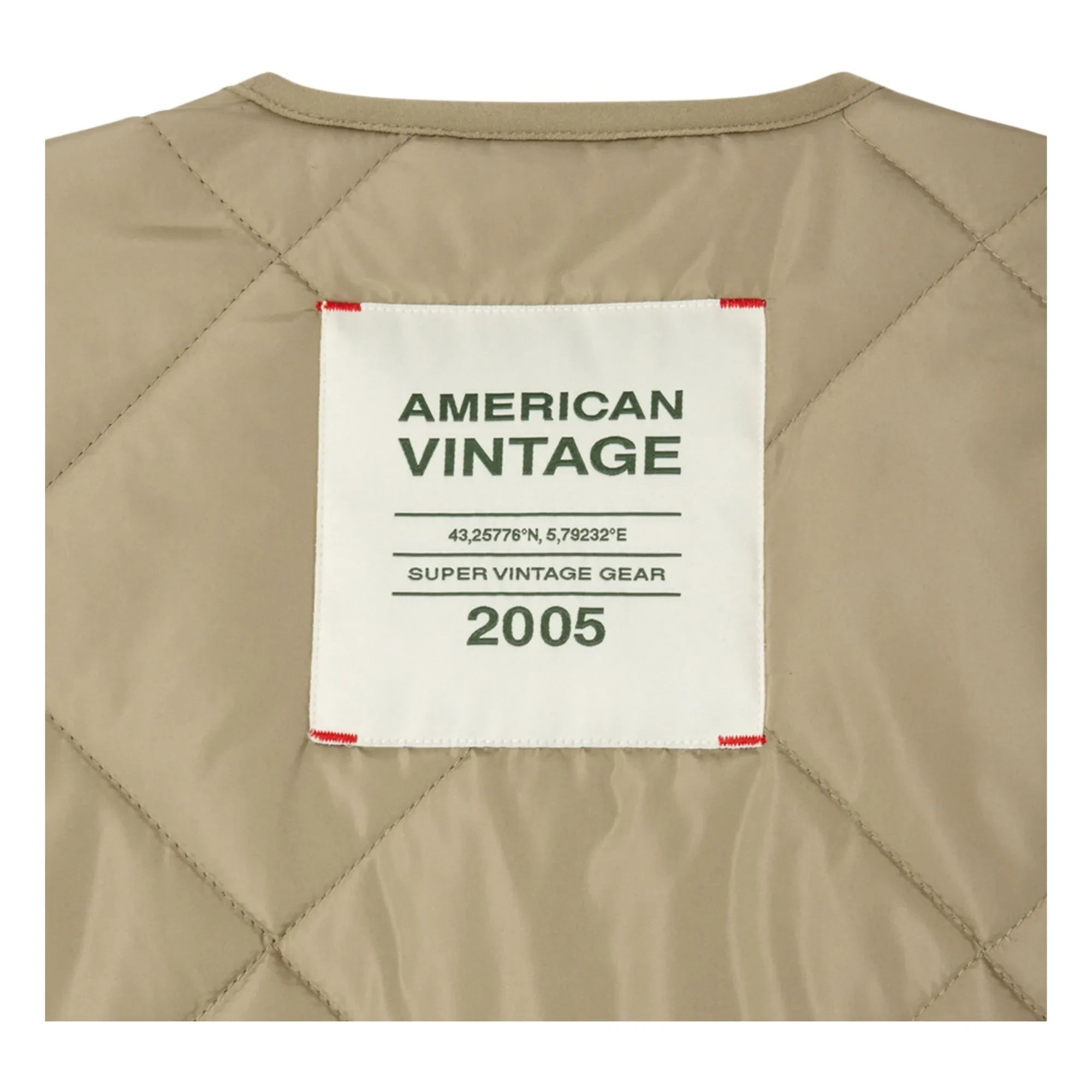 American Vintage - Vowbay Wasserabweisende Steppjacke Recycelte Faser | Khaki