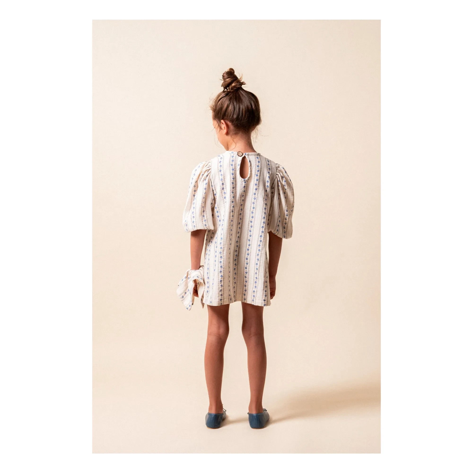 birinit - Bio Baumwolle Blumenkleid Sariñena | Gebrochenes Weiß
