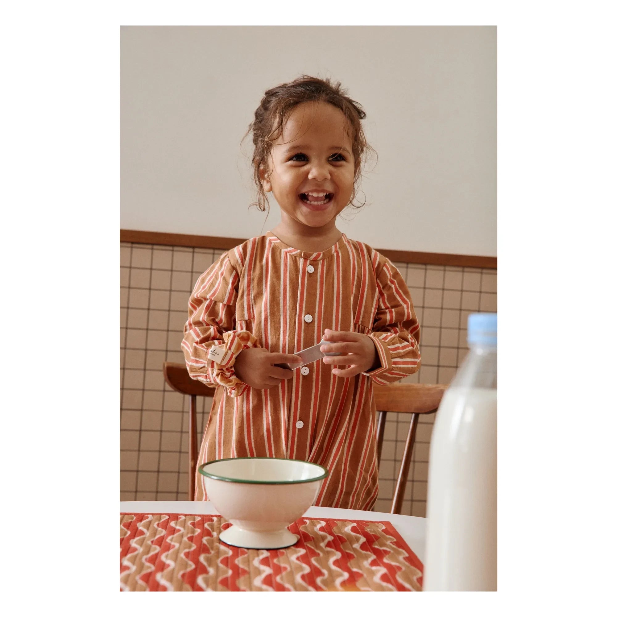 Apaches - Gestreifter Stecknadel-Pyjama | Braun