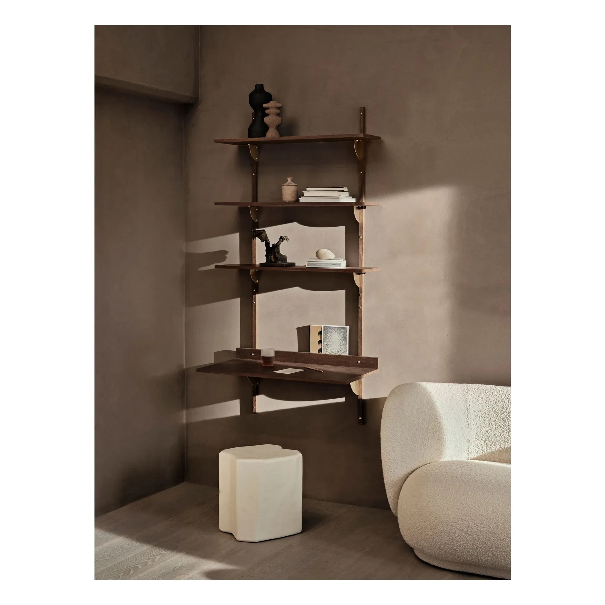 Ferm Living - Bölmeli raf | Chêne fumé