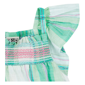 Bonton - Louise Kariertes Gerafftes Kleid | Grün