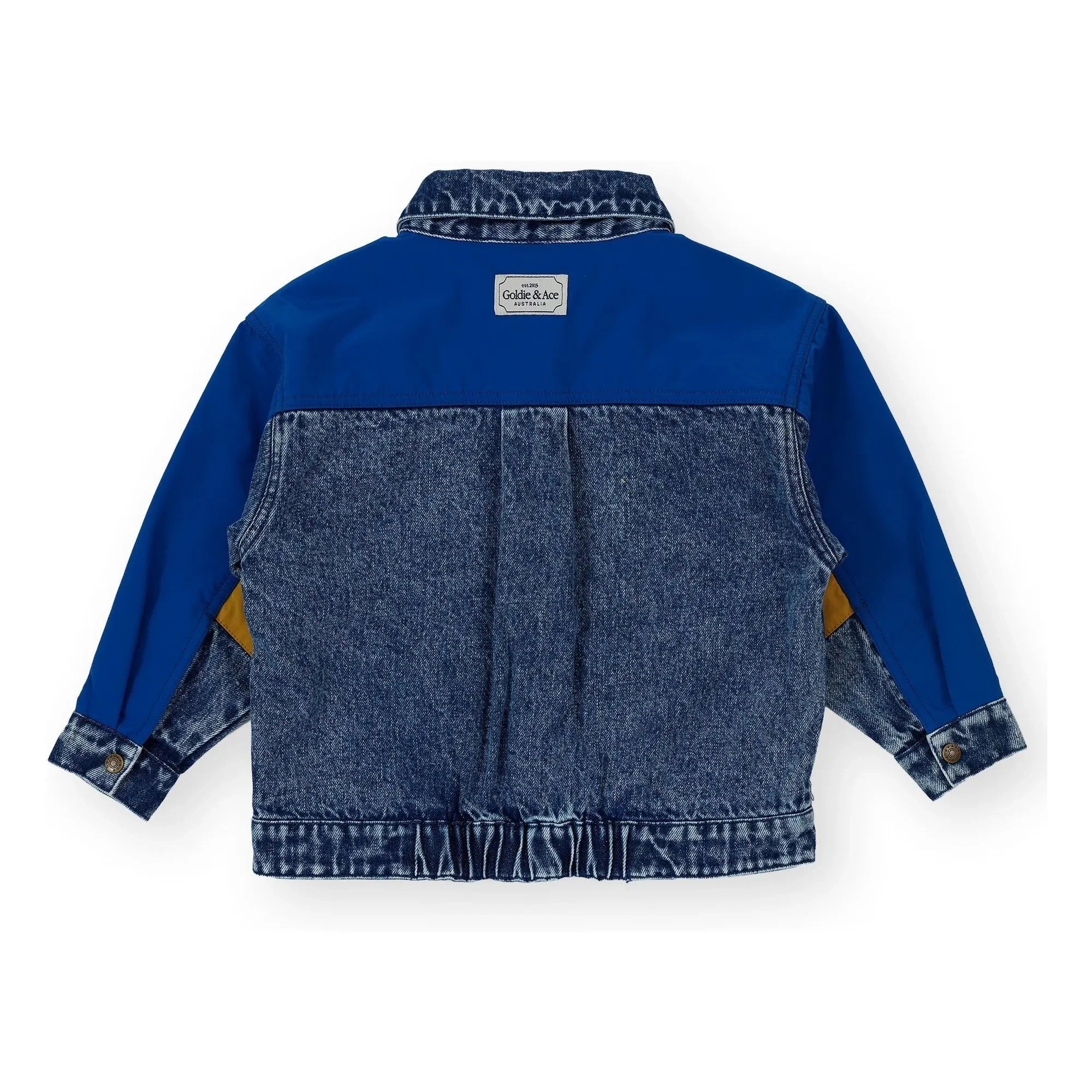 Goldie + Ace - Vintage Denimjacke mit Farbblock-Design | Blau