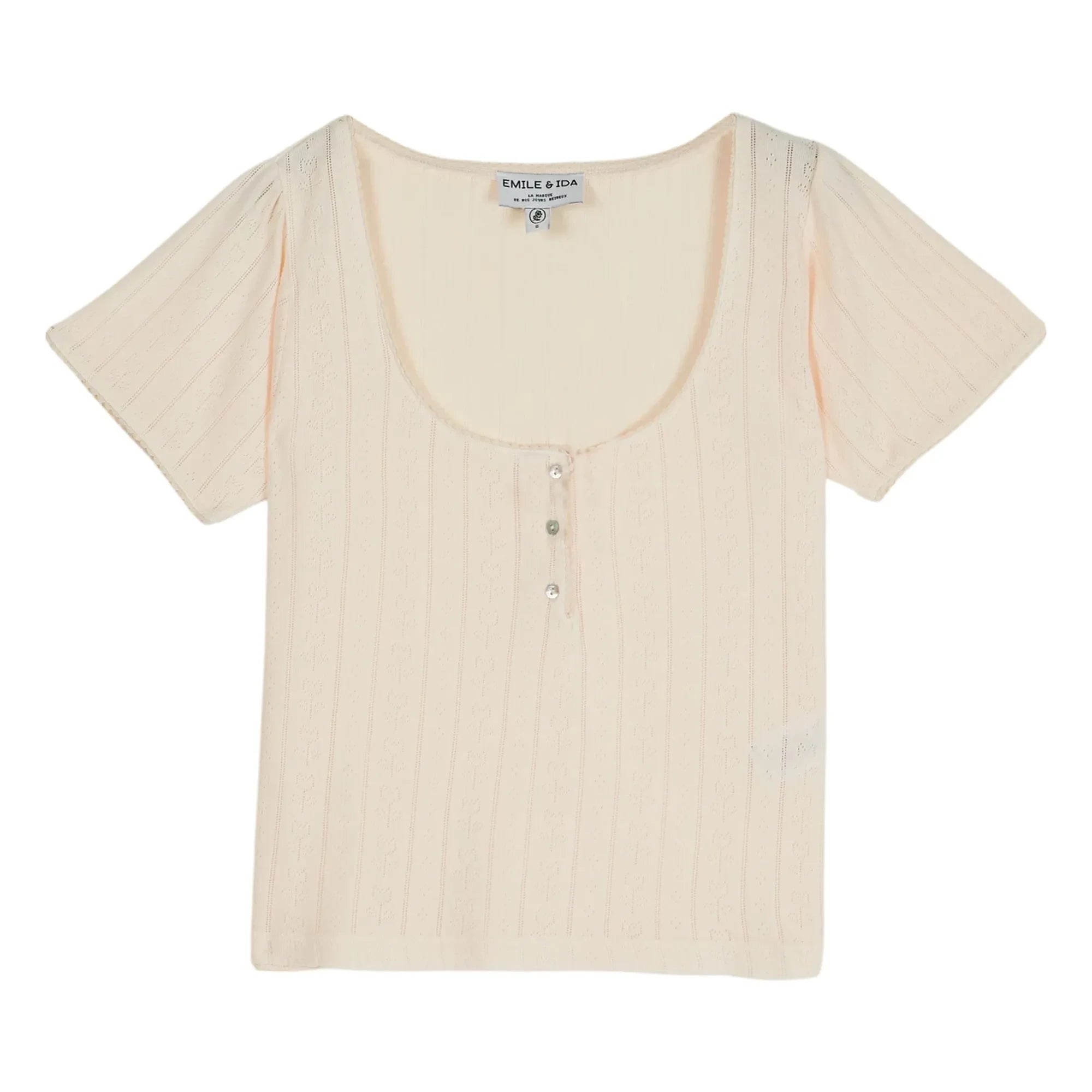 Emile et Ida - Modal Baumwolle T-Shirt | Creme