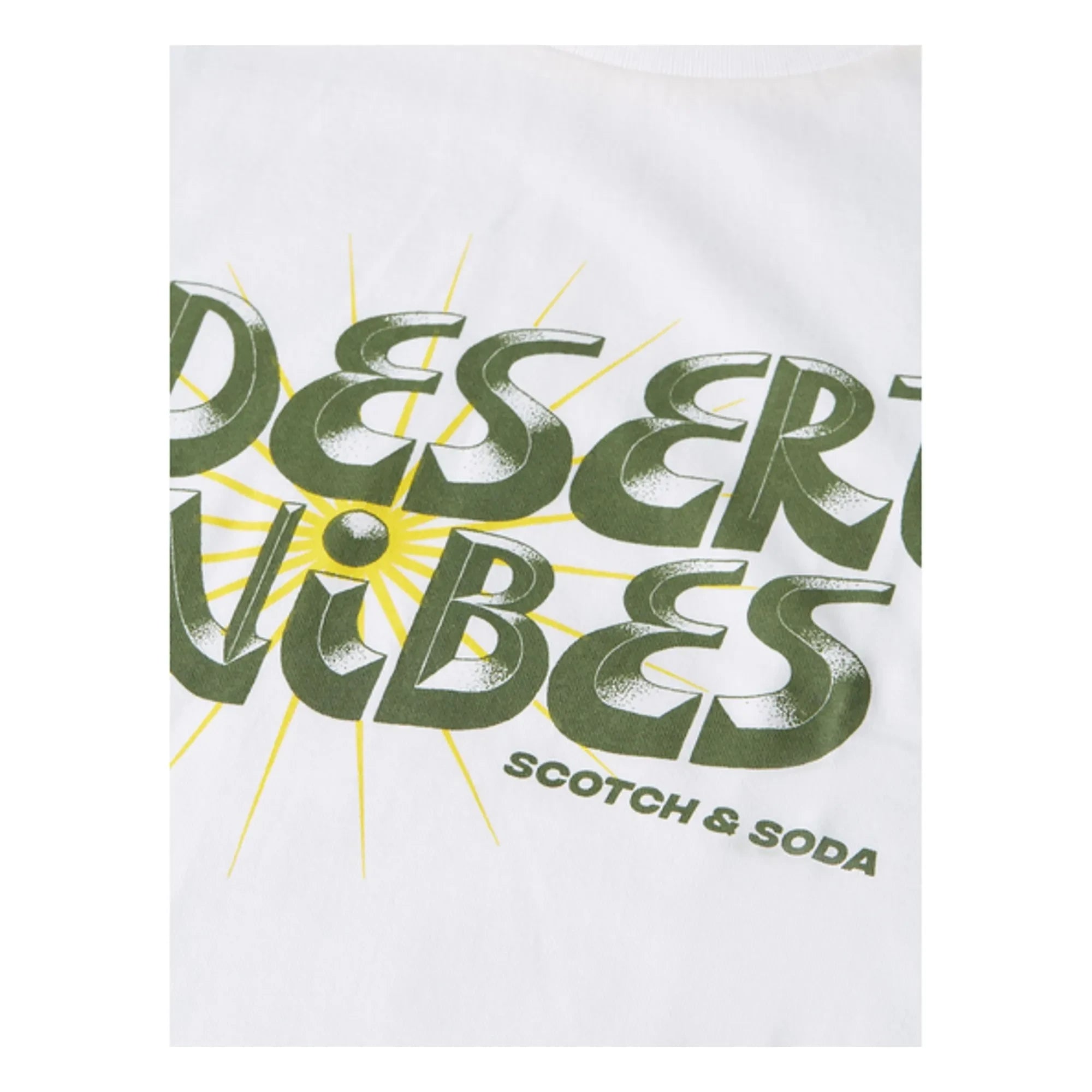 Scotch & Soda – T-Shirt mit Wüstenwind-Kunstdruck | Weiß