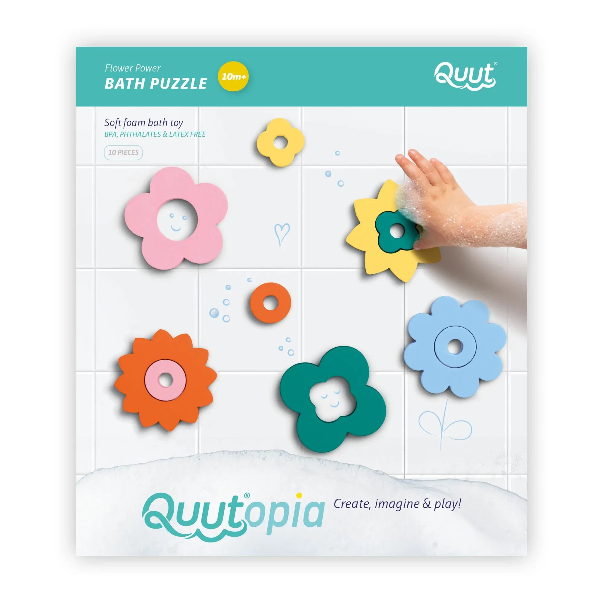 Quut - Flower Power Badewannen-Puzzle