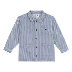Petit Bateau - Gestreifte Arbeitsjacke aus Bio-Baumwolle | Blau