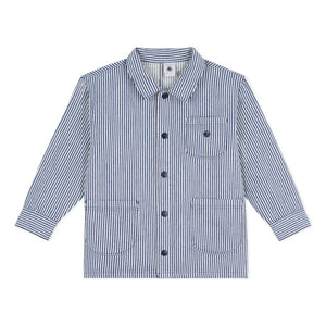 Petit Bateau - Gestreifte Arbeitsjacke aus Bio-Baumwolle | Blau