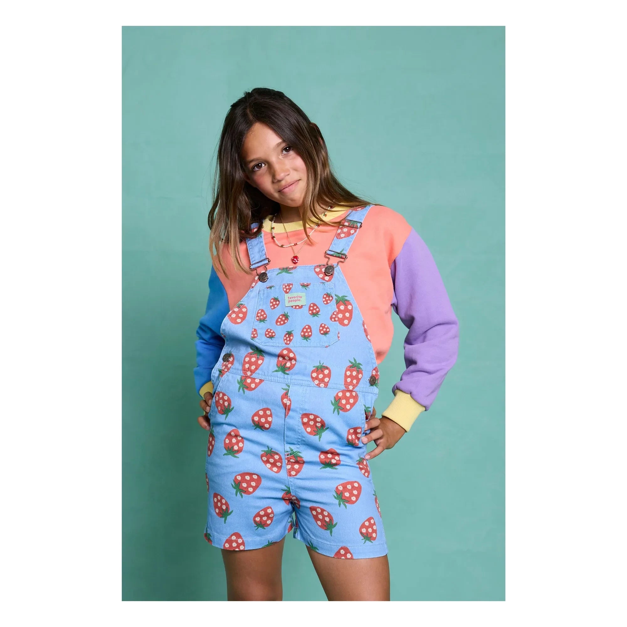 Favorite People - Puglia Erdbeer-Kurzlatzhose | Blau