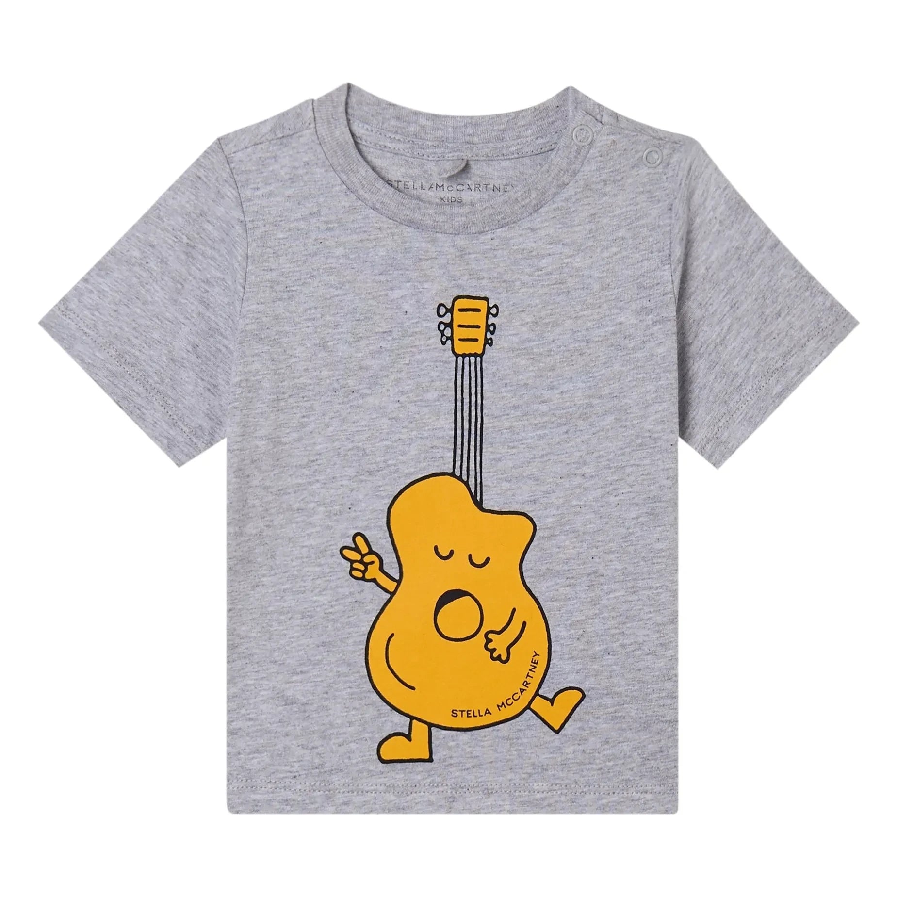 Stella McCartney Kids - Graues Bio-Baumwoll-T-Shirt mit Gitarre