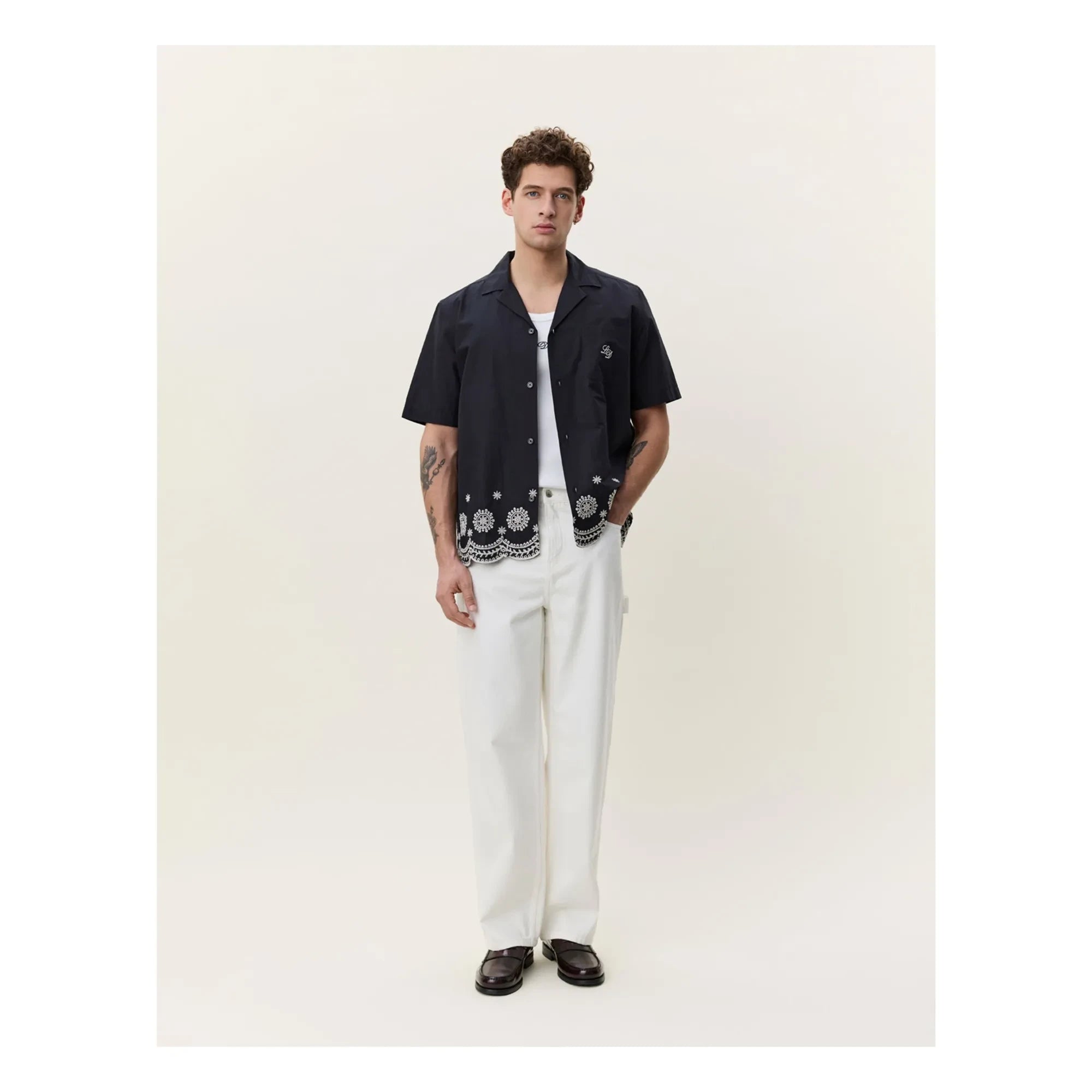 Les Deux - Chemise Border | Schwarz