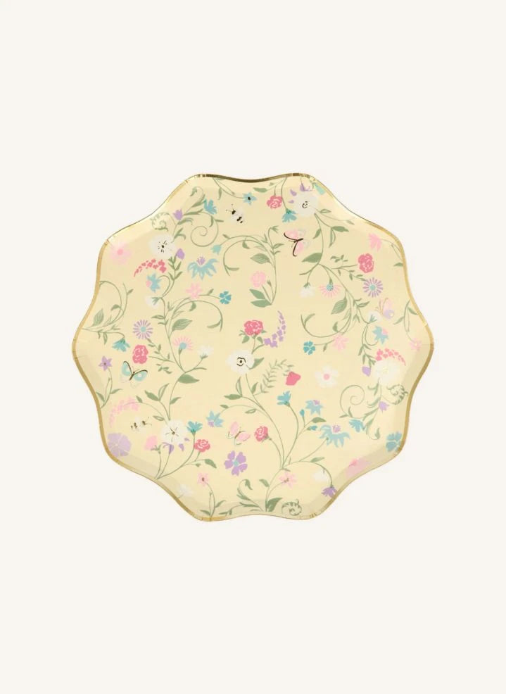 Meri Meri - Ladurée Pappteller mit kleinem Blumenmuster - 8er Set