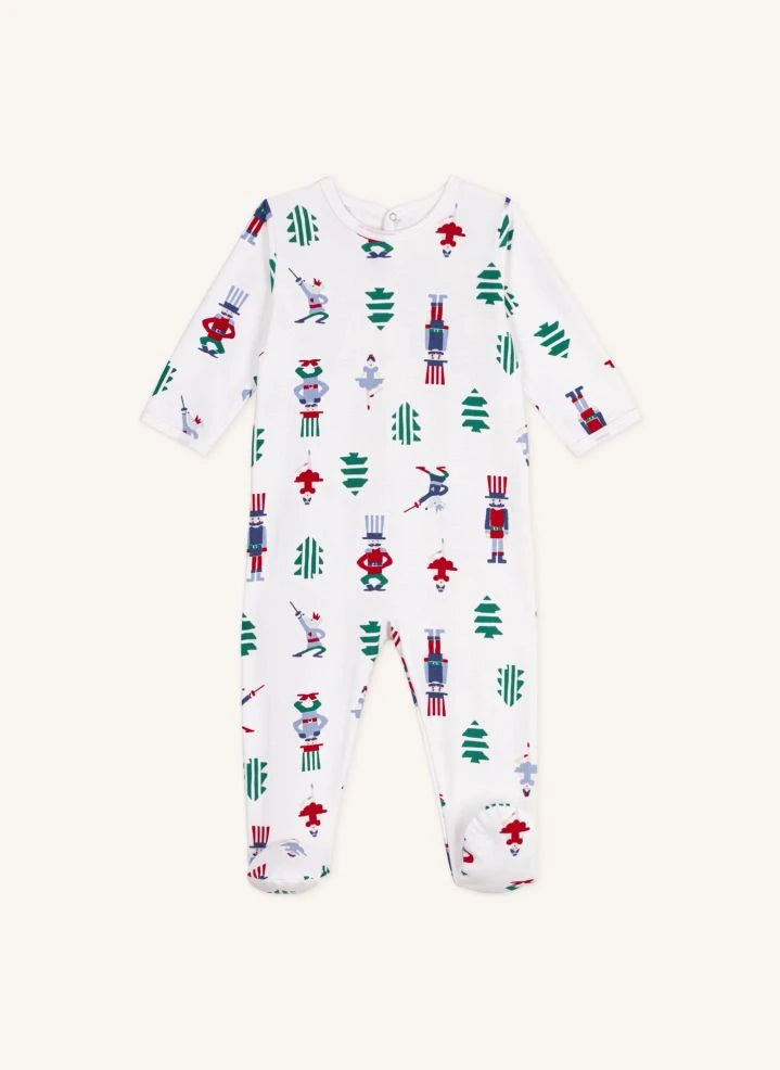 Petit Bateau - Weihnachts-Pyjamas Bio-Baumwoll-Fleece | Weiß