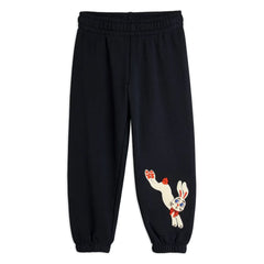 Mini Rodini - Organik Pamuklu Tavşan Jogger | Siyah