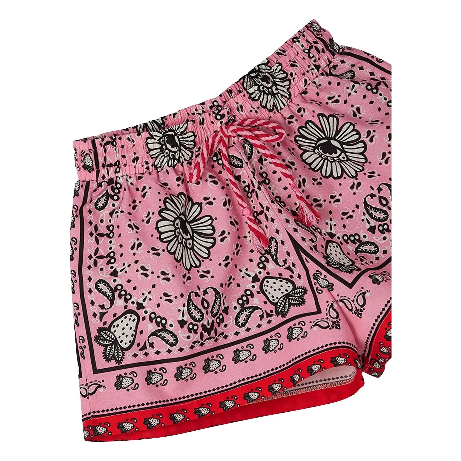 Fabula - Rosa Kurzes Bandana mit Bändern