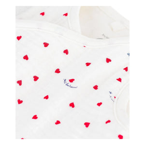 Petit Bateau - Organik Pamuk Kırışık Pamuk Gaze Kruvaze Yelek | Beyaz