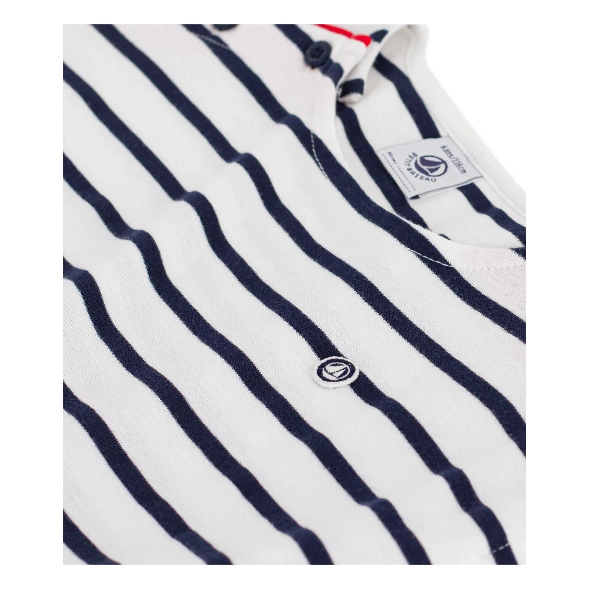 Petit Bateau – Gestreiftes ärmelloses Kleid | Weiß