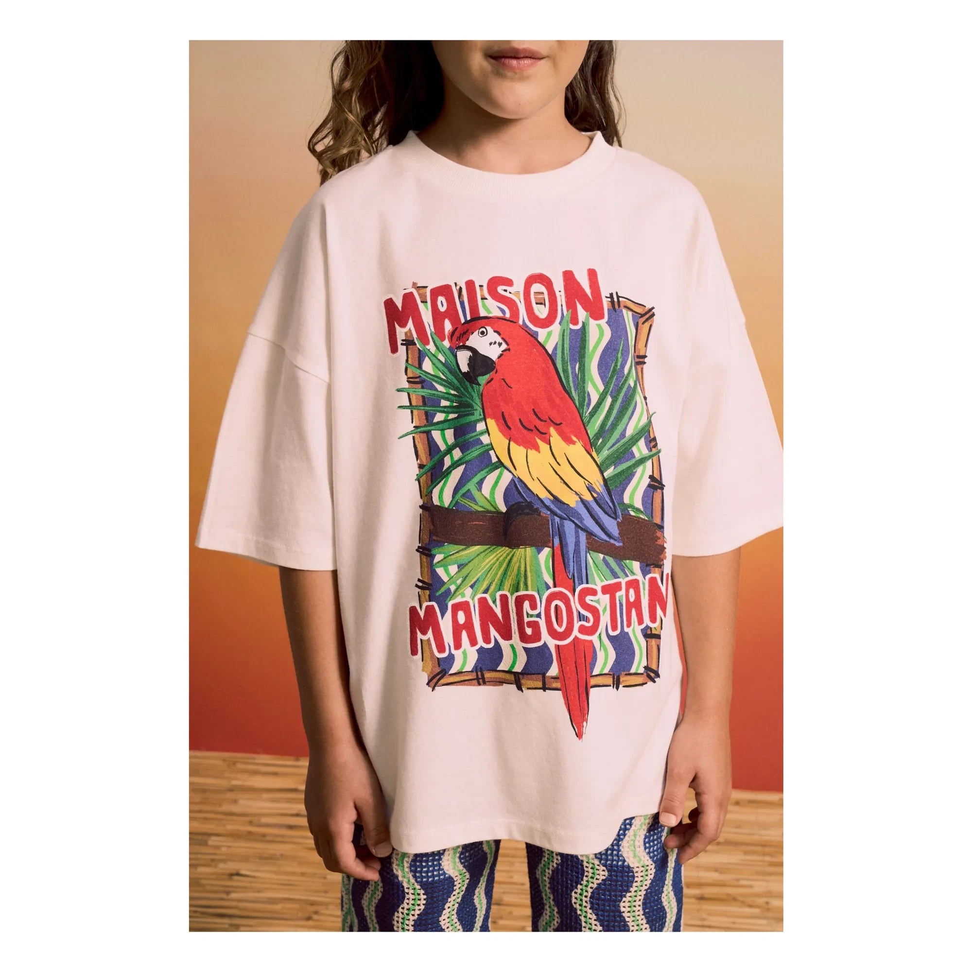 Maison Mangostan – T-Shirt Papagei | Weiß