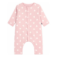 Petit Bateau - Baumwoll-gefütterter Herzen-Overall | Hellrosa