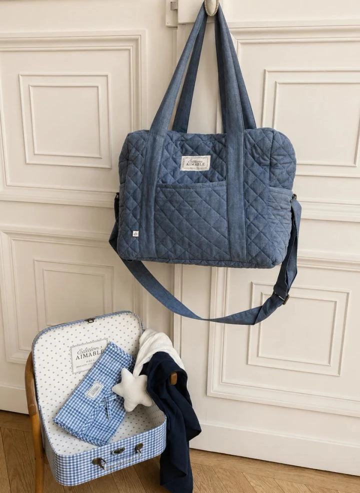 Editions Aimable - Suzanne Wickeltasche | Blau Chambray