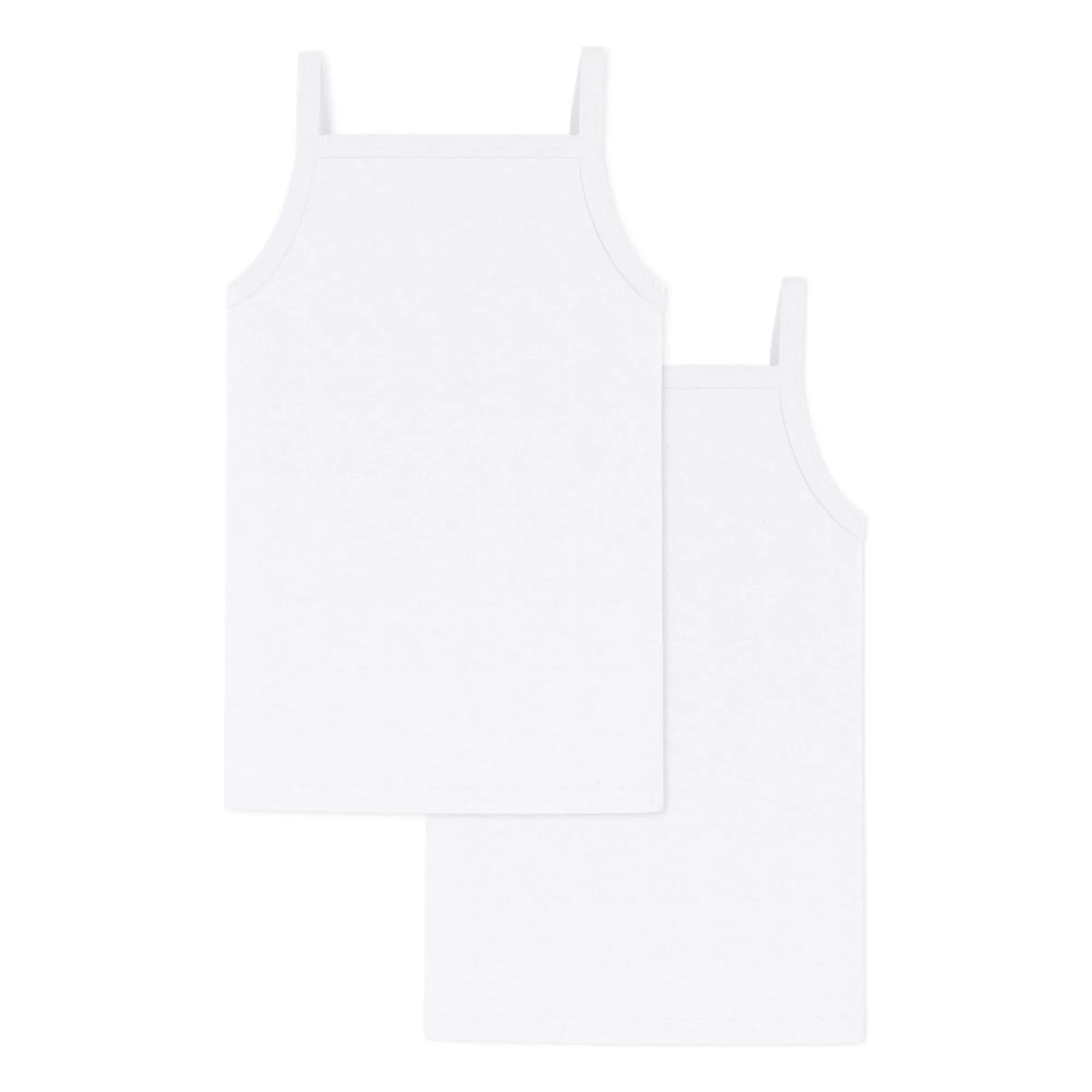 Petit Bateau – Batch 2 Unifarbene Unterhemden | Weiß