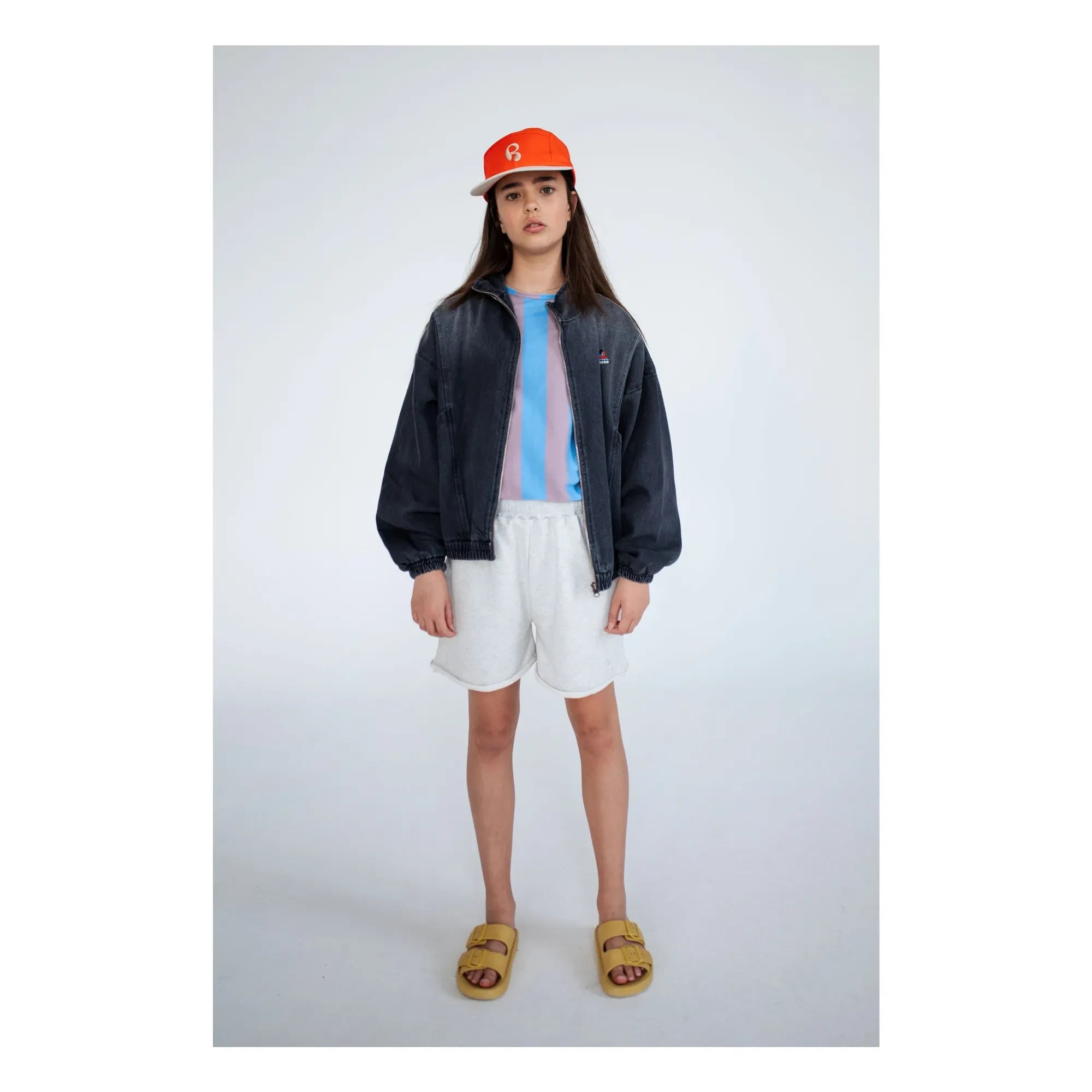 Repose AMS - Bio-Baumwolle Denim-Windbreaker | Kohlegrau