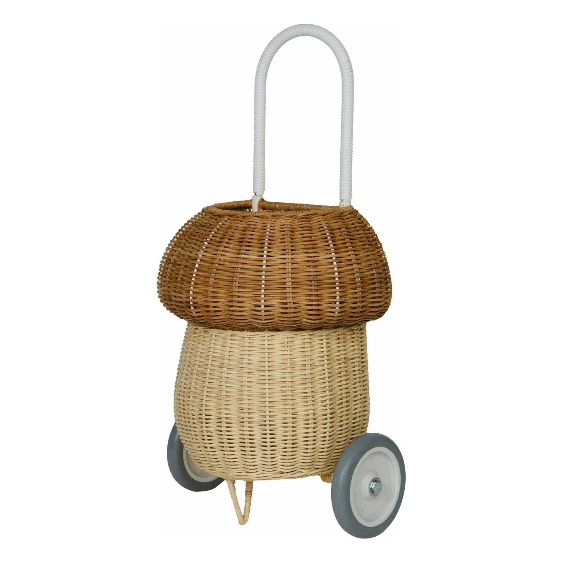 Olli Ella - Rattan-Korb auf Rädern Champignon