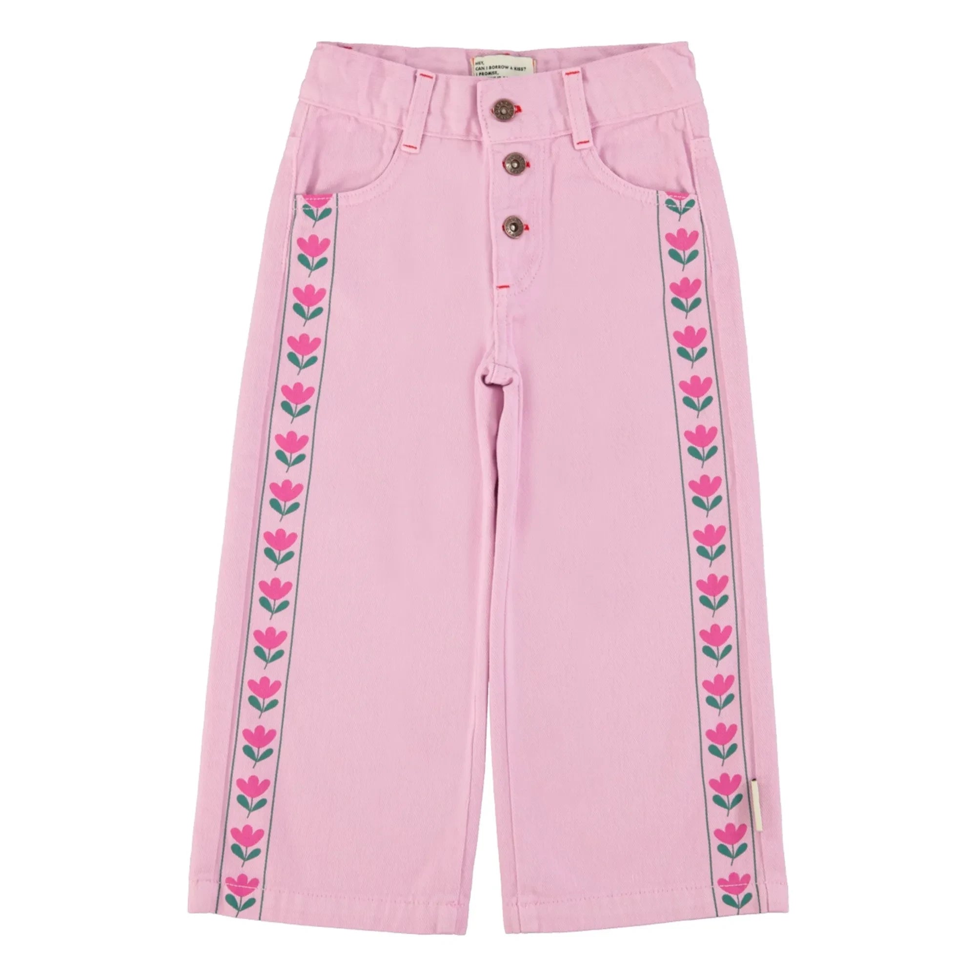 Piupiuchick - Flare Fleuri Twill Hose | Rosa