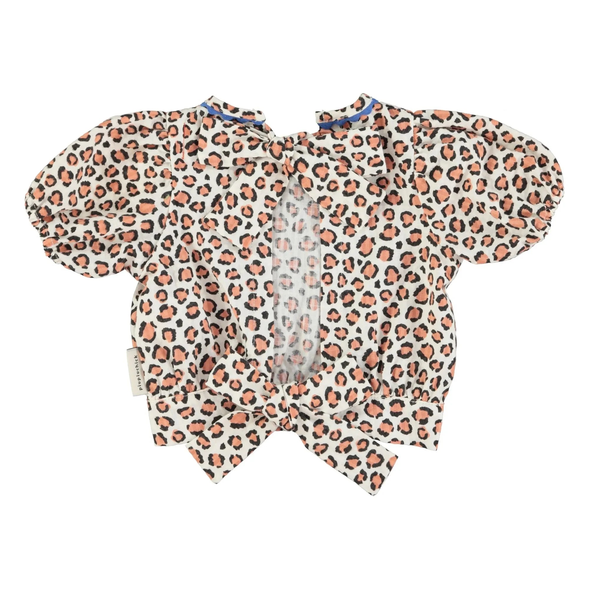 Piupiuchick - Bio-Baumwoll-Crop-Bluse mit Leopardenmuster | Ecru