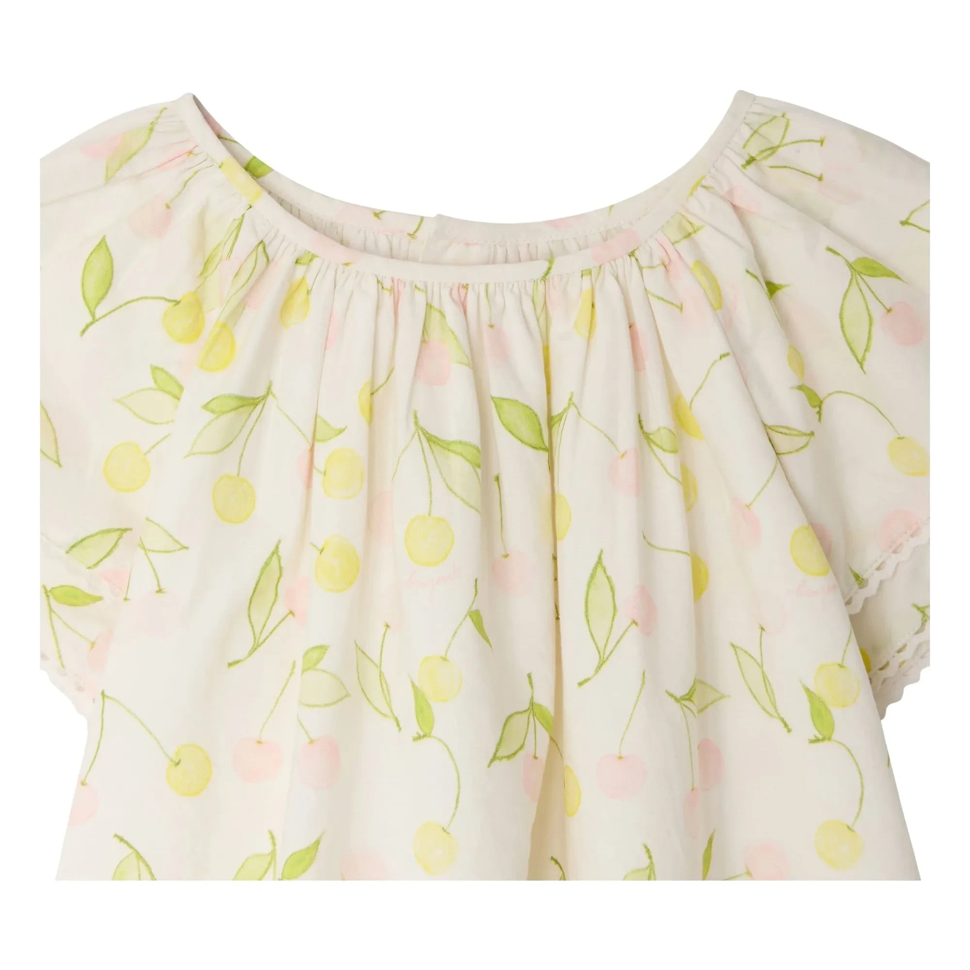 Bonpoint - Salome Cerises Kleid aus Bio-Baumwollpopeline | Ecru