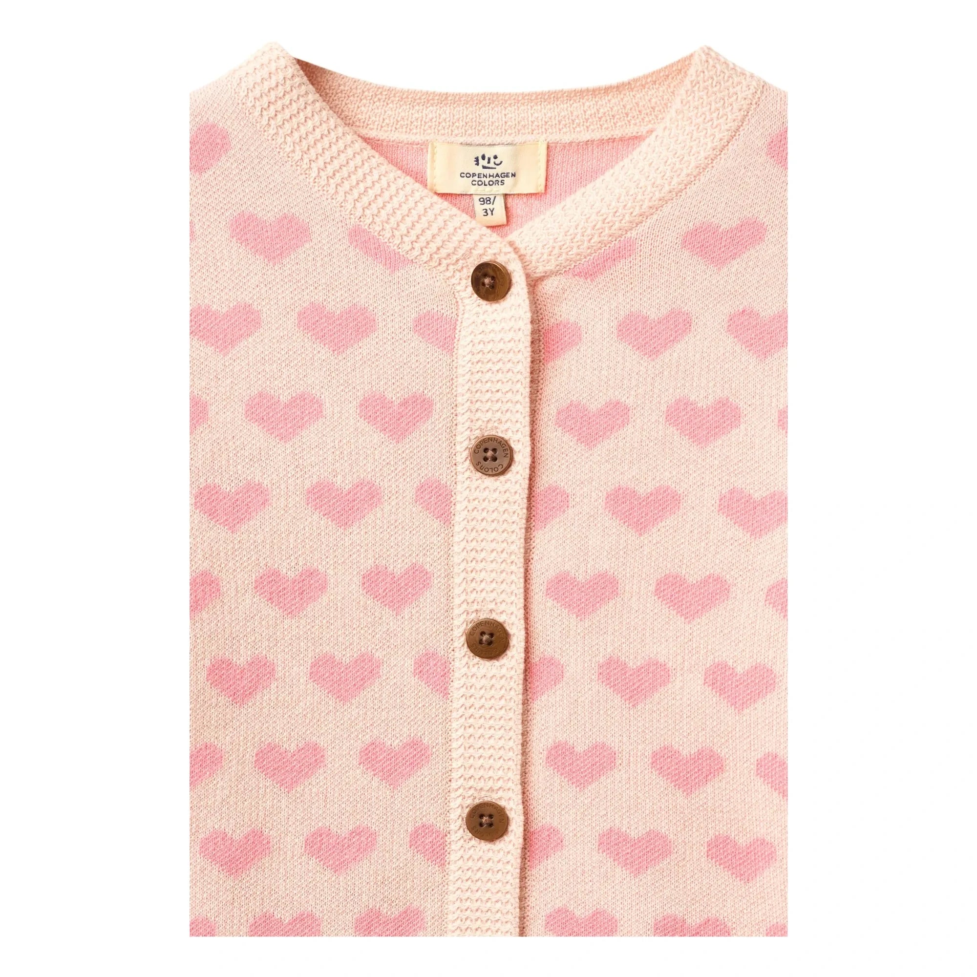 Copenhagen Colors - Bio-Baumwoll-Herz-Strickjacke | Rosa