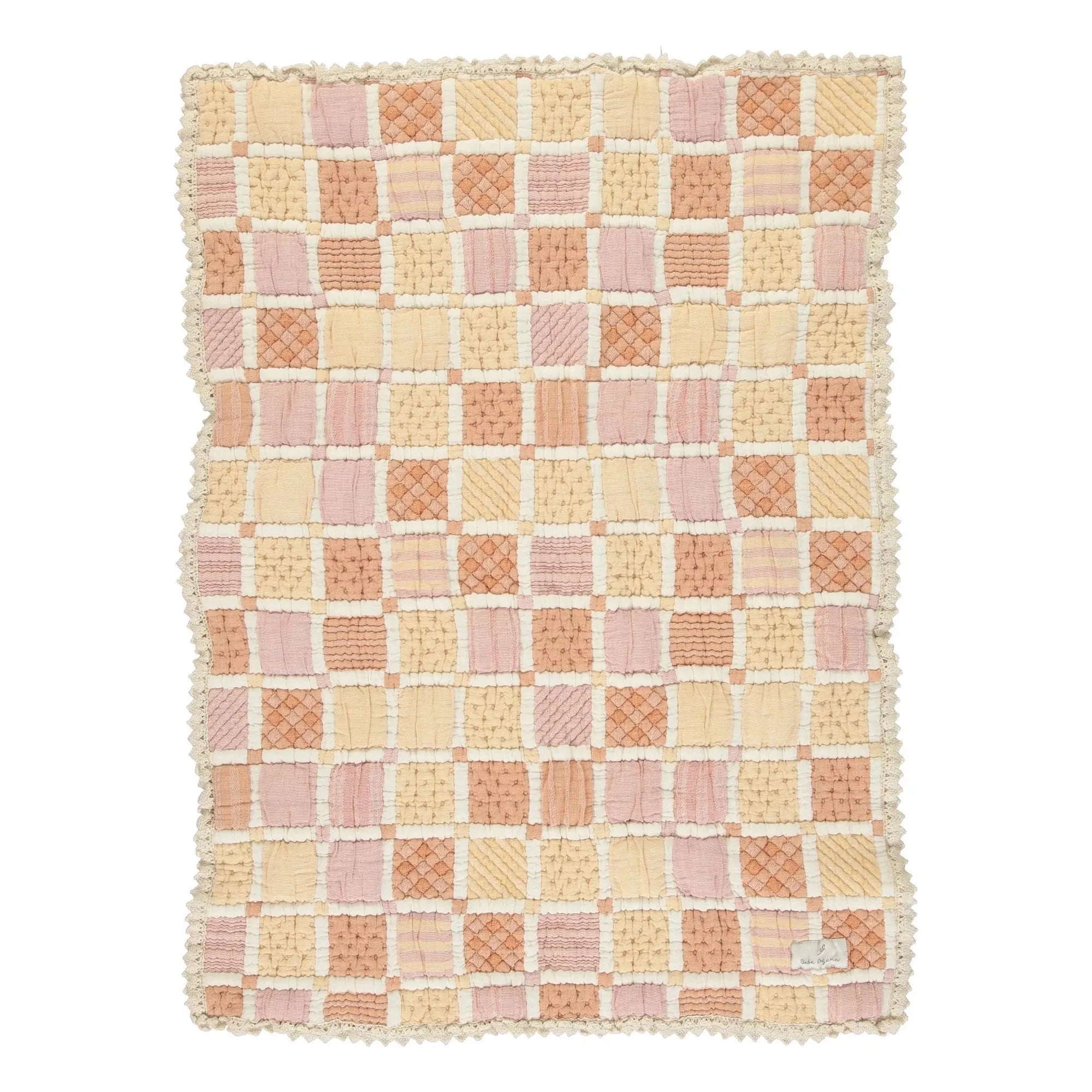 Bebe Organic - Mai Bio-Baumwoll-Patchwork-Decke | Gelb