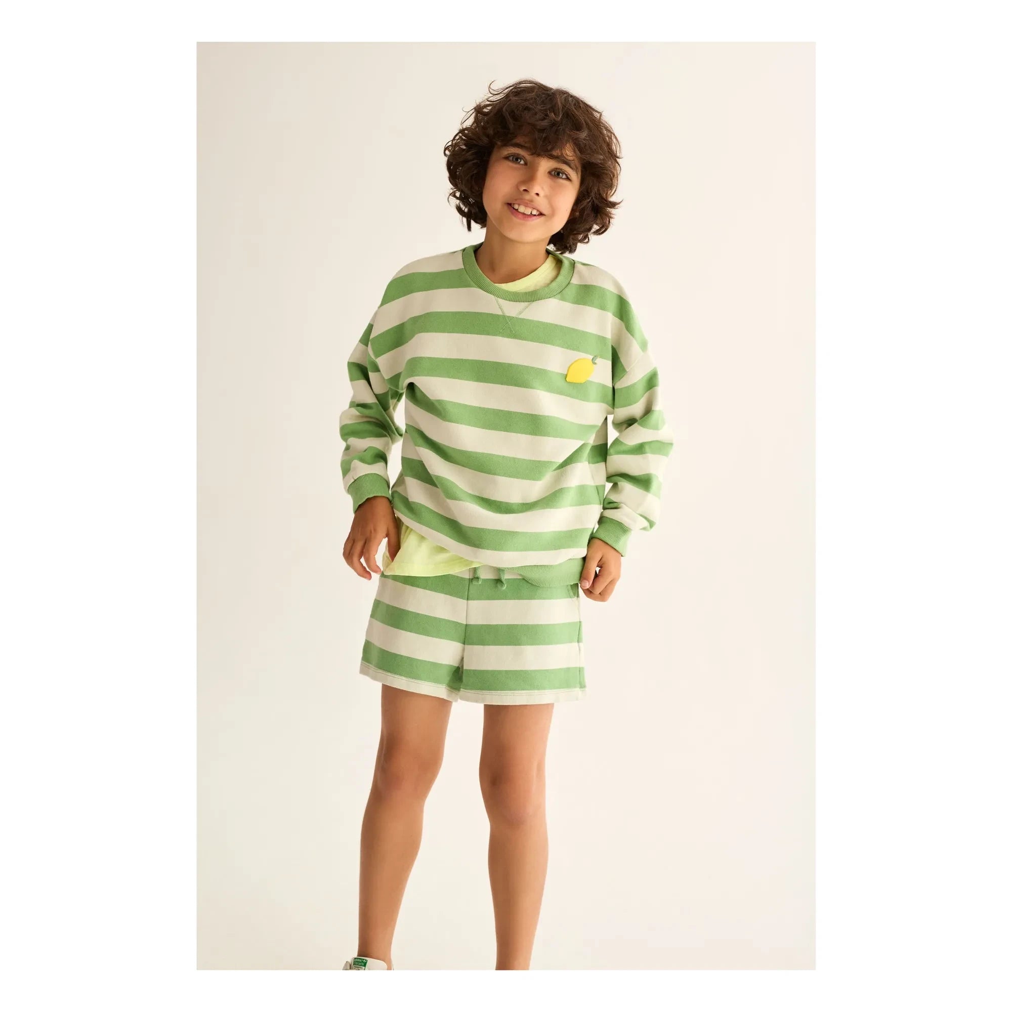 Cozmo - Dan Lemon Gestreiftes Sweatshirt | Meadow Green