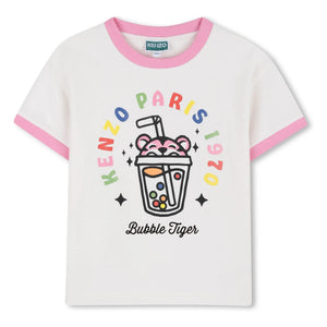 Kenzo – Happy Sweet Bubble Tiger T-Shirt | Weiß