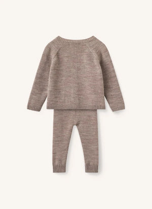 Copenhagen Colors - Merinos Yünlü Hırka ve Tayt Seti | Taupe Brown