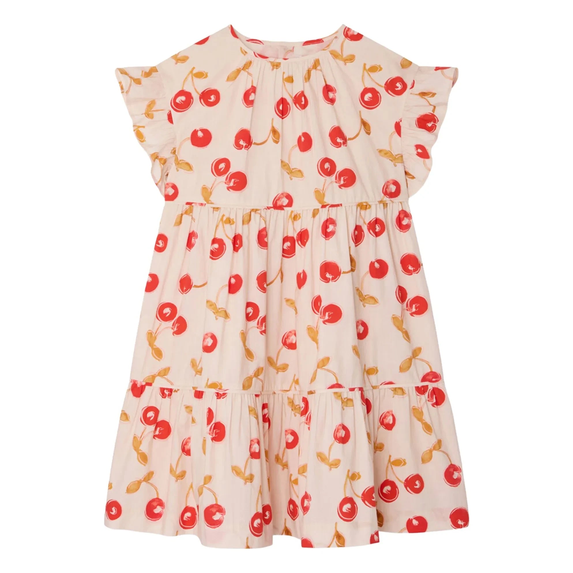 Bonpoint - Léontine Kirschen Kleid aus Bio-Baumwolle | Rot