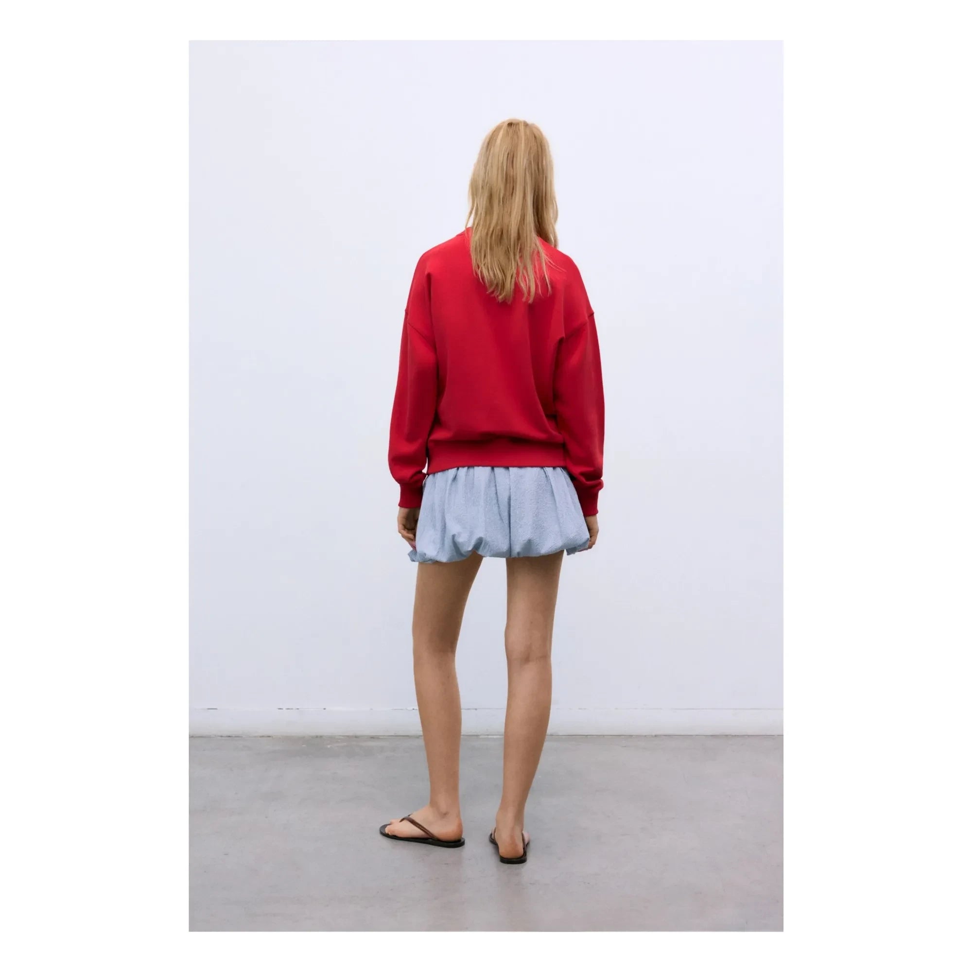 the new society - TNS Logo Baumwoll-Sweatshirt | Rot