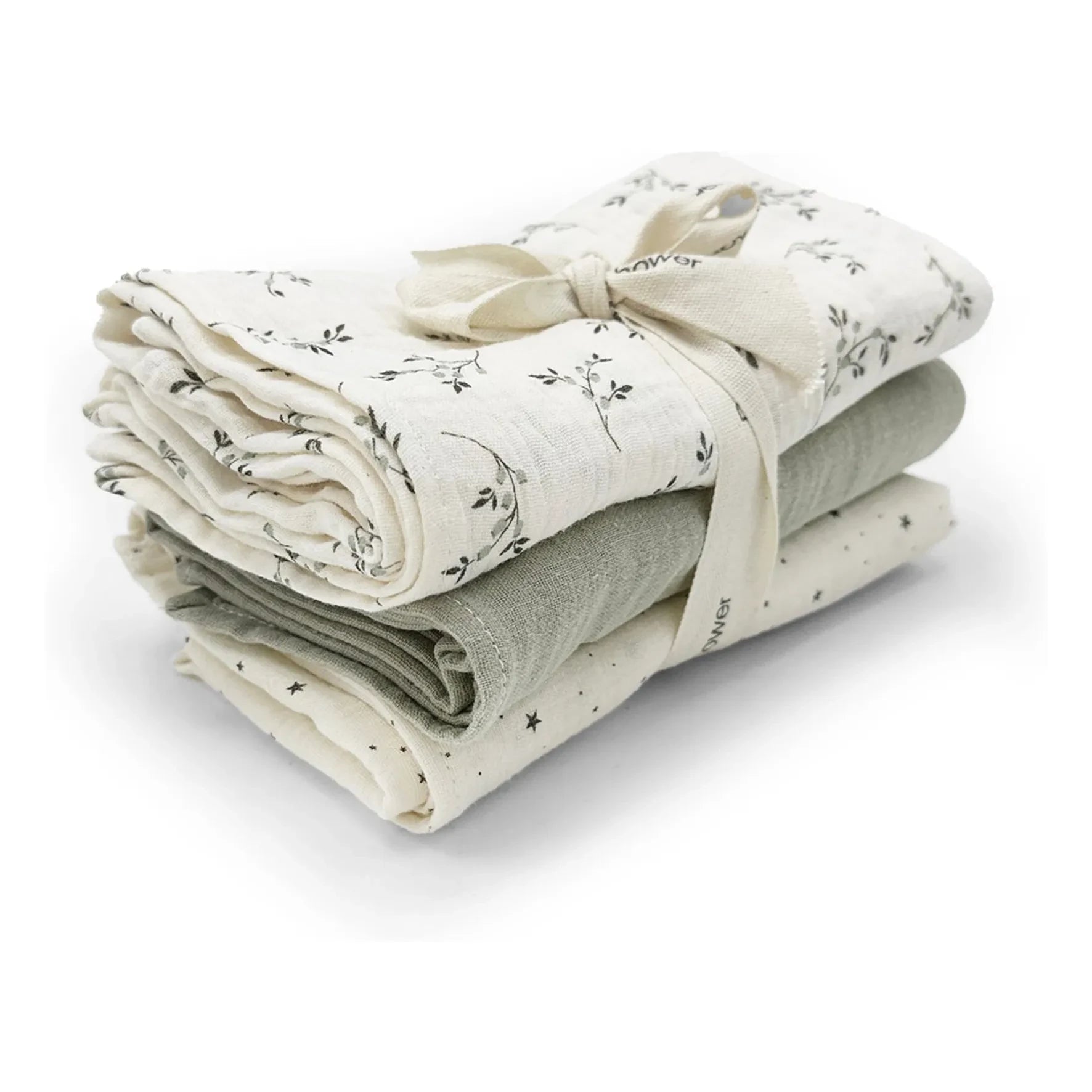 Babyparty - Olive Nappies - 3er-Set | Ecru
